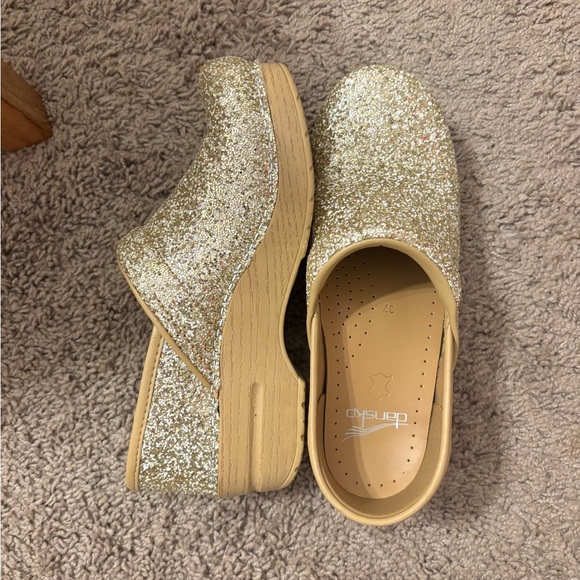 Dansko Gold Glitter Clogs - Picture 2 of 3